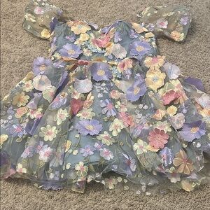 Floral Embroidered Mini Dress